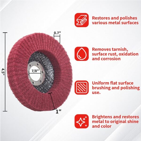 10Pcs 180 & 320 Grit Scour Flap Disc 4 1/2 Inch Angle Grinder Attachment for Metal Wood Scuff Grinding Sanding Discs Scouring Pad Polishing Wheel Paint Rust Remover - Image 3