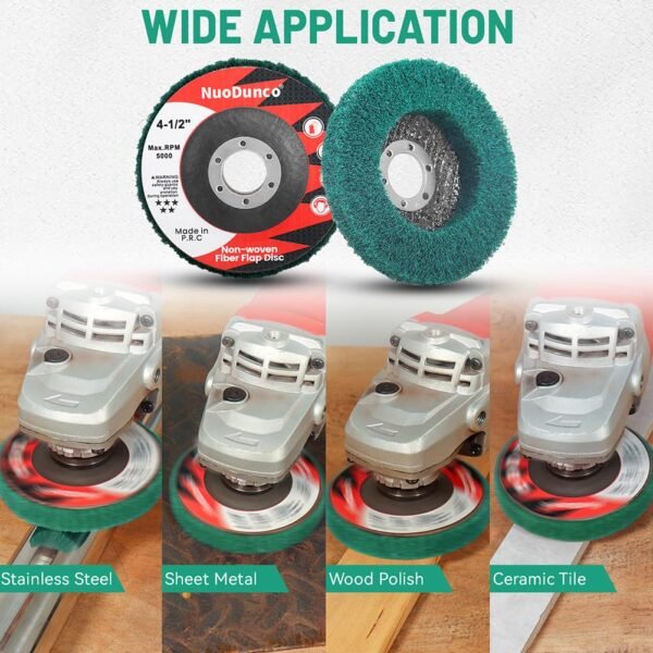 10Pcs 180 & 320 Grit Scour Flap Disc 4 1/2 Inch Angle Grinder Attachment for Metal Wood Scuff Grinding Sanding Discs Scouring Pad Polishing Wheel Paint Rust Remover - Image 5