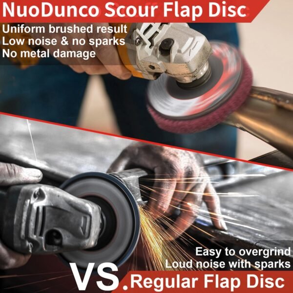 10Pcs 180 & 320 Grit Scour Flap Disc 4 1/2 Inch Angle Grinder Attachment for Metal Wood Scuff Grinding Sanding Discs Scouring Pad Polishing Wheel Paint Rust Remover - Image 4