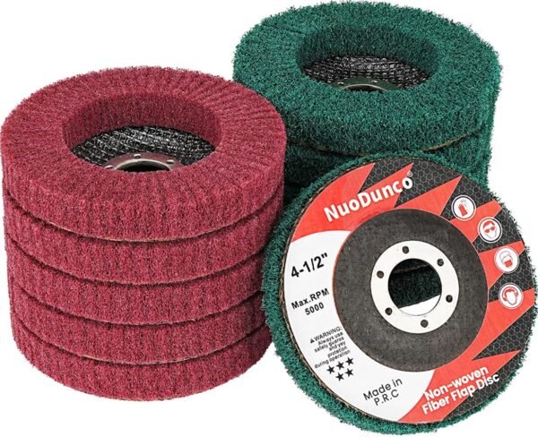 10Pcs 180 & 320 Grit Scour Flap Disc 4 1/2 Inch Angle Grinder Attachment for Metal Wood Scuff Grinding Sanding Discs Scouring Pad Polishing Wheel Paint Rust Remover