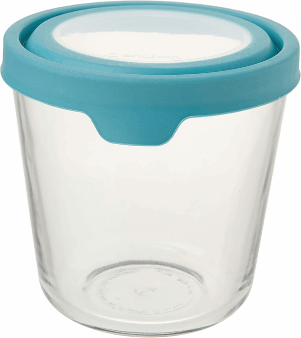 Anchor Hocking Trueseal Glass Food Storage Container with Airtight Lid, 7 Cup Tall, Mineral Blue - Image 2
