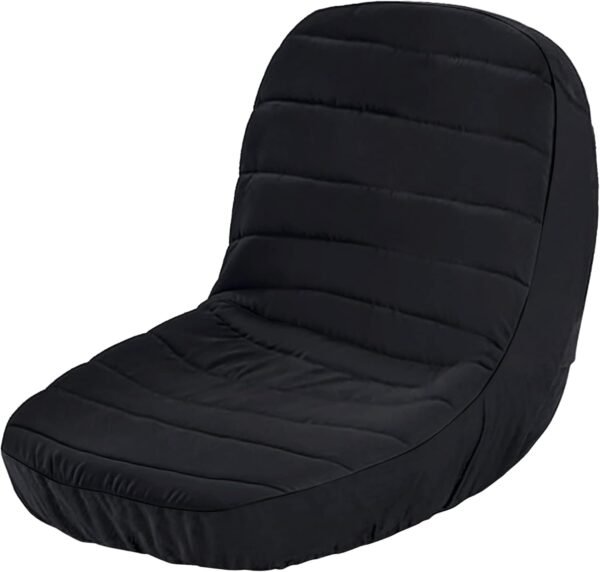 Black Riding Lawn Mower Tractor Seat Cover for Kubota Craftsman Husqvarna John Deere Cub Cadet Wheatherproof Padded Comfort Fits 12.5''-14'' Backrest 3Storage Pockets