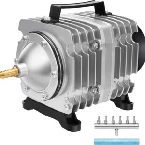 Aquarium Air Pump Commercial Air Pump with Aluminum Housing, 600/1000/1200/1750GPH Fish Tank Bubbler Pond Aerator for Aquariums, Ponds, Hydroponics