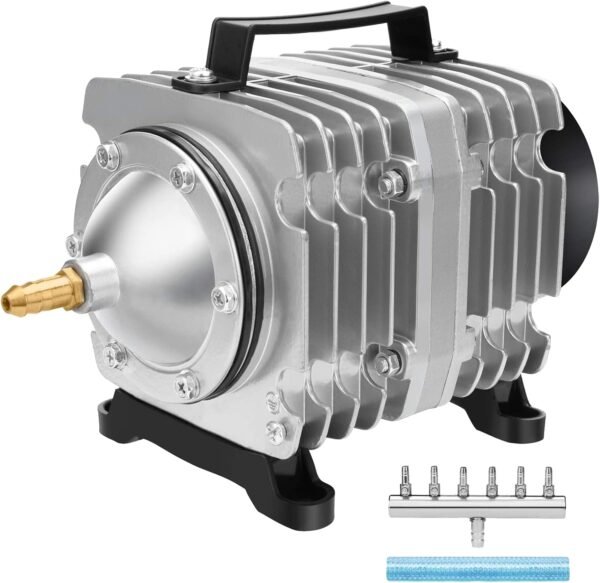 Aquarium Air Pump Commercial Air Pump with Aluminum Housing, 600/1000/1200/1750GPH Fish Tank Bubbler Pond Aerator for Aquariums, Ponds, Hydroponics