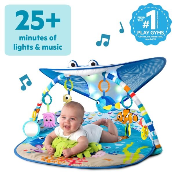 Bright Starts Disney Baby Finding Nemo Mr. Ray Ocean Lights & Music Gym, Ages Newborn + - Image 3